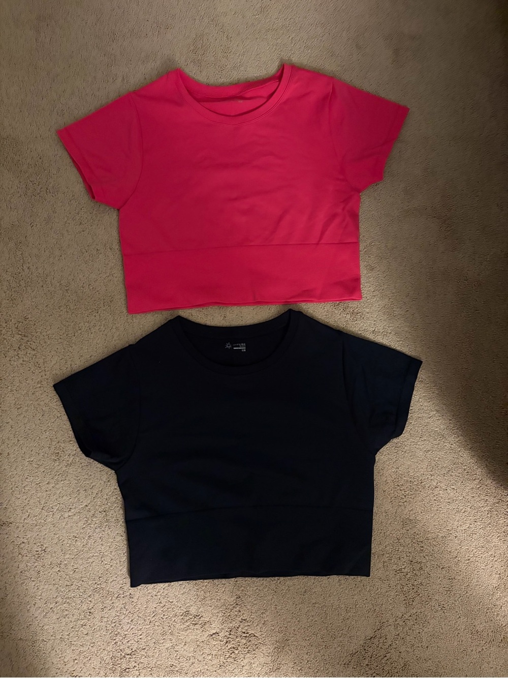 Aerie Short Sleeve Crop Top - Pink & Black